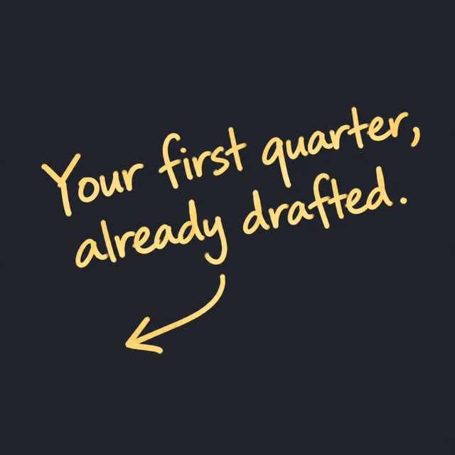 Your first quarter, already drafted.